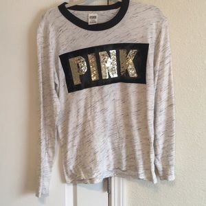 Vs pink bling long sleeve shirt